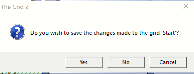 Being prompted to save changes.