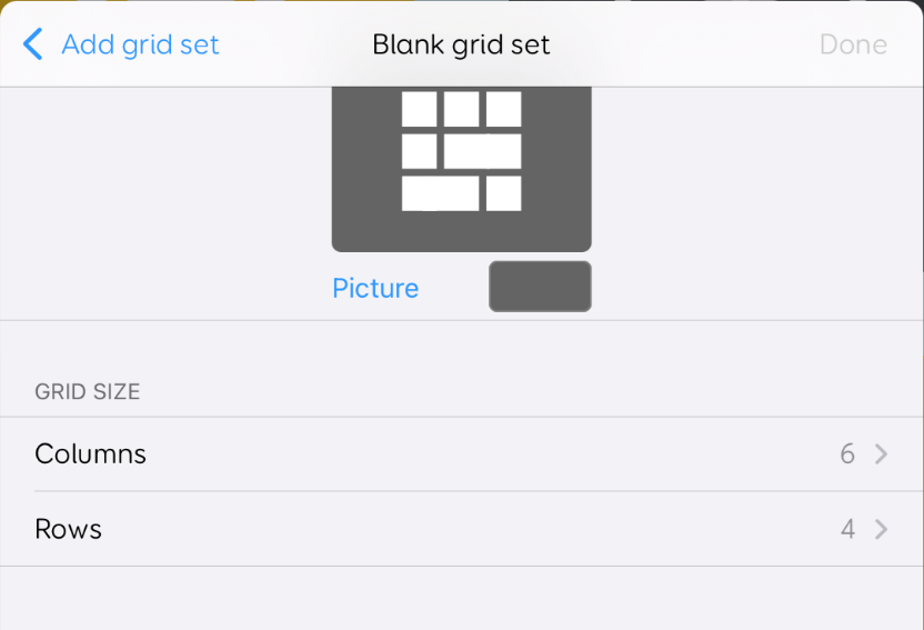 The blank grid set configuration options, page 2