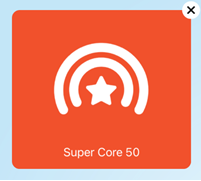 The Super Core 50 logo, with the X in the top right corner