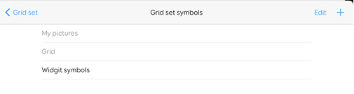 The list of symbol sets available in a grid set