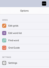 The Grid for iPad menu