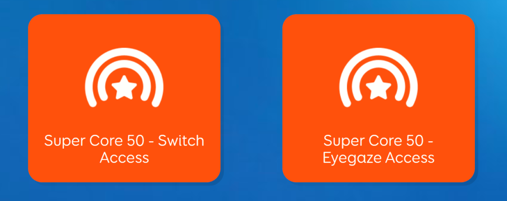 An example of two renamed grid sets - one for switches, one for eyegaze.