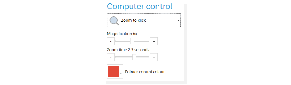 The Zoom to Click settings