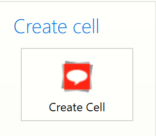 The Create cell button