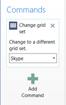 The change grid set command in the Commands pane.