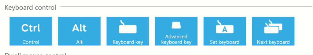 The keyboard control category.