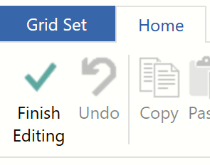The blue Grid Set tab in Edit Mode.