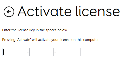 Entering a licence key into Grid 3.