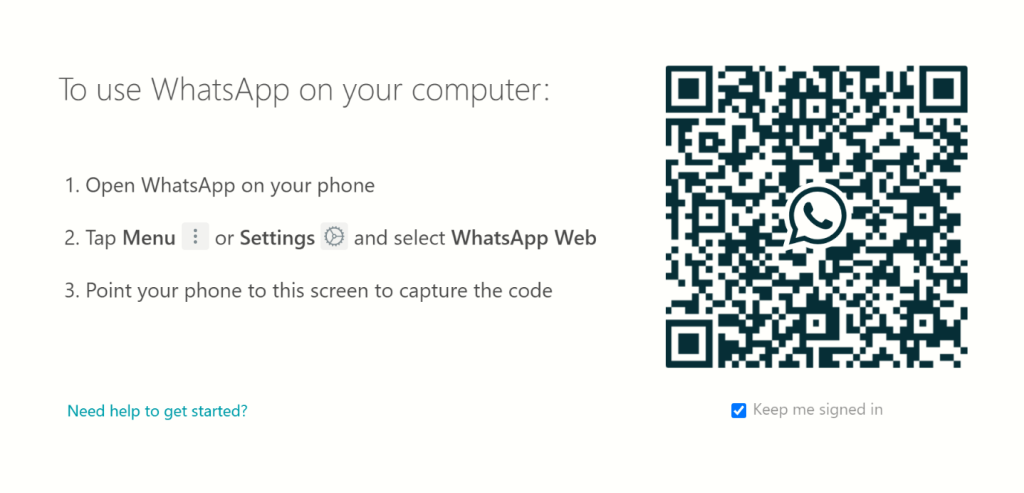 The Whatsapp QR code. 