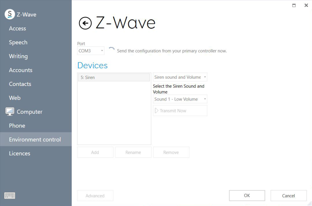 Z-Wave device listening for the primary controller. 
