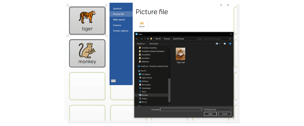 Adding your own picture file to a cell.