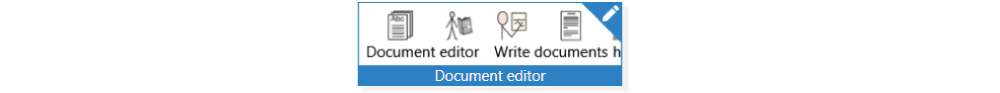 The document editor writing area command