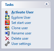 The user settings options under Tasks.