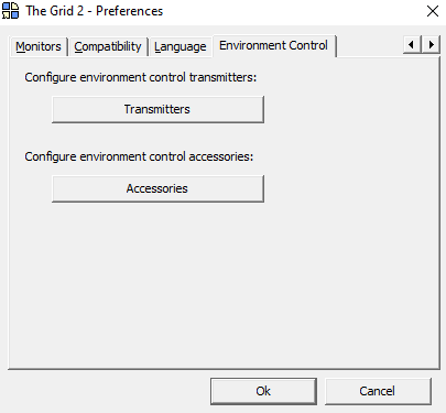 The environment control tab in Preferences