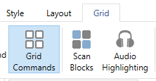 The Grid commands option in the Grid tab. 