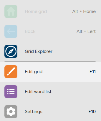 The Edit Grid option in the Grid 3 menu