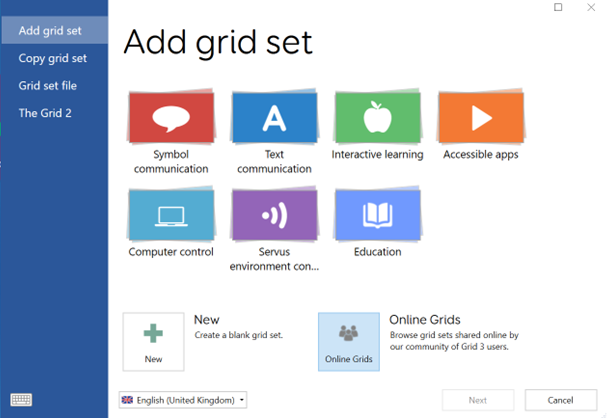 Add a grid set- online grids