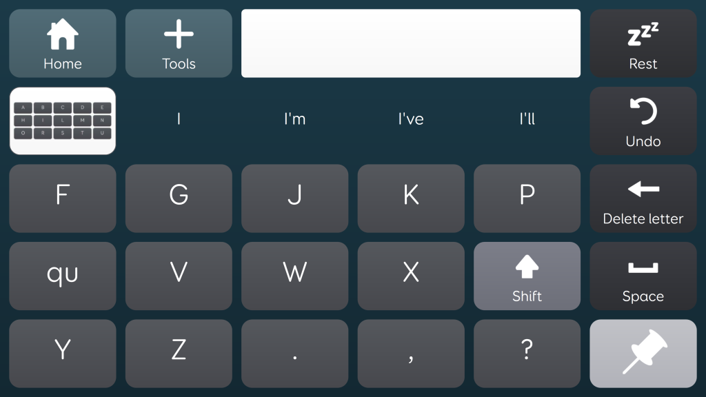 Image shows Fast Talker Large cell - Chat grid secondary keyboard