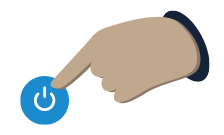 Power button pressed by a hand illustration