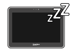 Diagram of the front of the Grid Pad 10s with screen off and 3 z's to show sleep