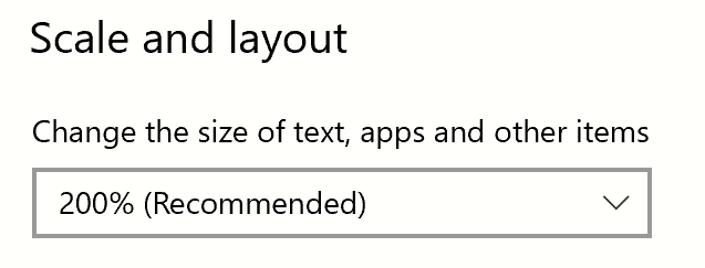 The scale and layout zoom option