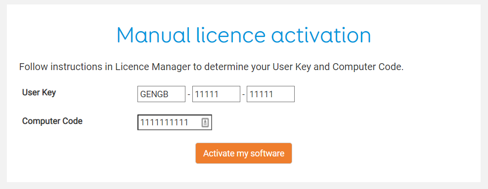 Manually activating the licence via the Smartbox website