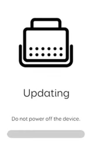Picture of the Smartbox Link app stating that it is currently updating the firmware.