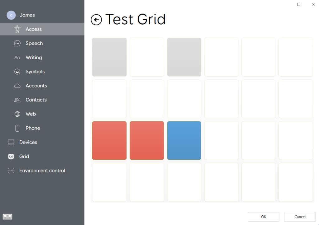 The switch tester in Grid 3.