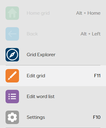 The Edit grid option in the Grid 3 menu bar. 